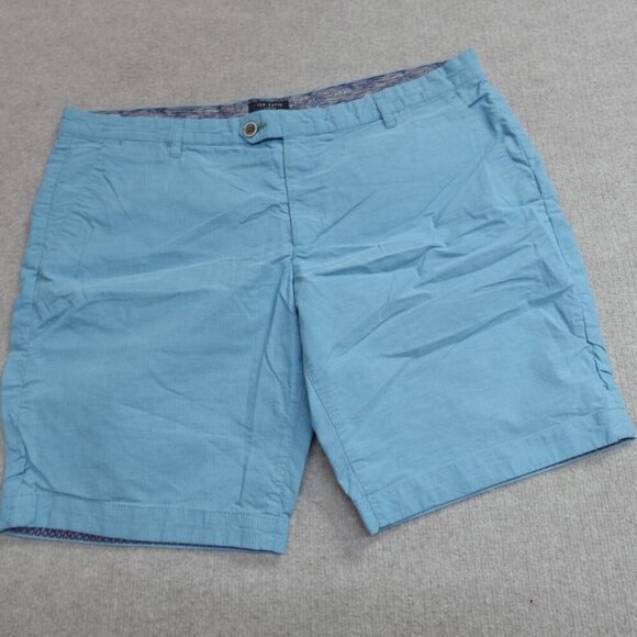 Ted Baker Mens Shorts 40 Blue Solid Cotton Chino 9" - Picture 1 of 11